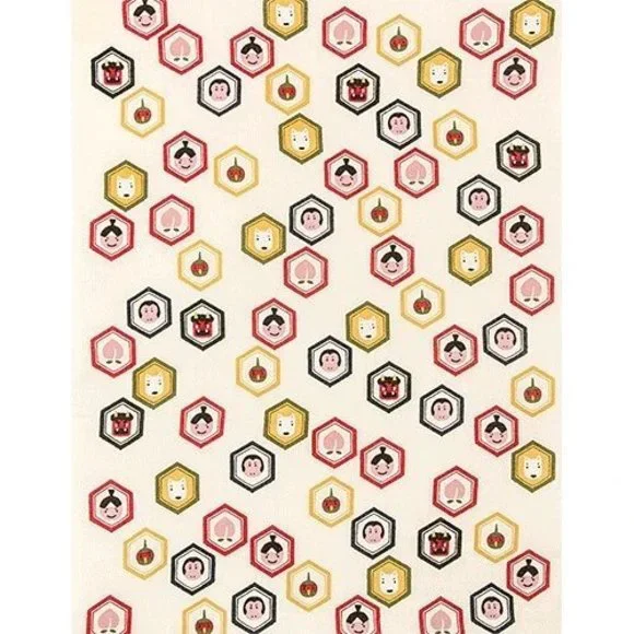 Momotaro Tortoiseshell Tenugui Handkerchief | Japanese Hand Cloth - Picture 3 of 3